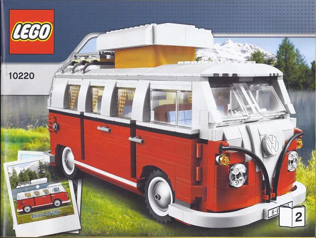 10220-Volkswagen T1 Camper Van (VW Bus) - Darker Cover - INSTRUCTIONS ONLY