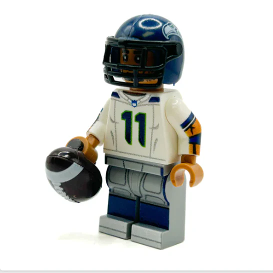 #11 WR Seattle Football Player Minifig B3 Customs