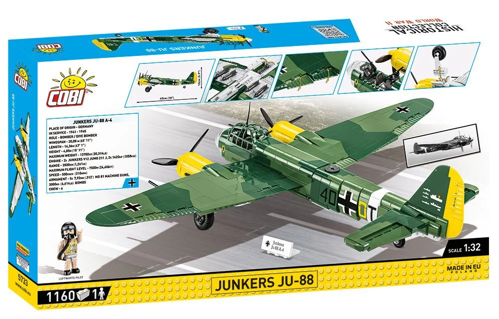 Junkers JU-88, Plane, WWII: COBI Set #5733 - Image 2