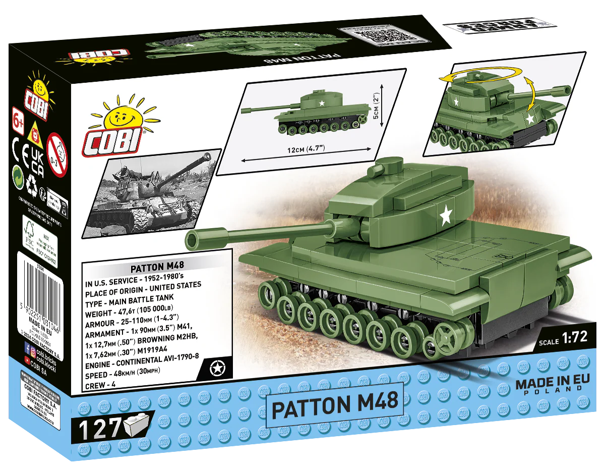 COBI Patton M48 Tank 1:72 Scale: Set #3104 - Image 2