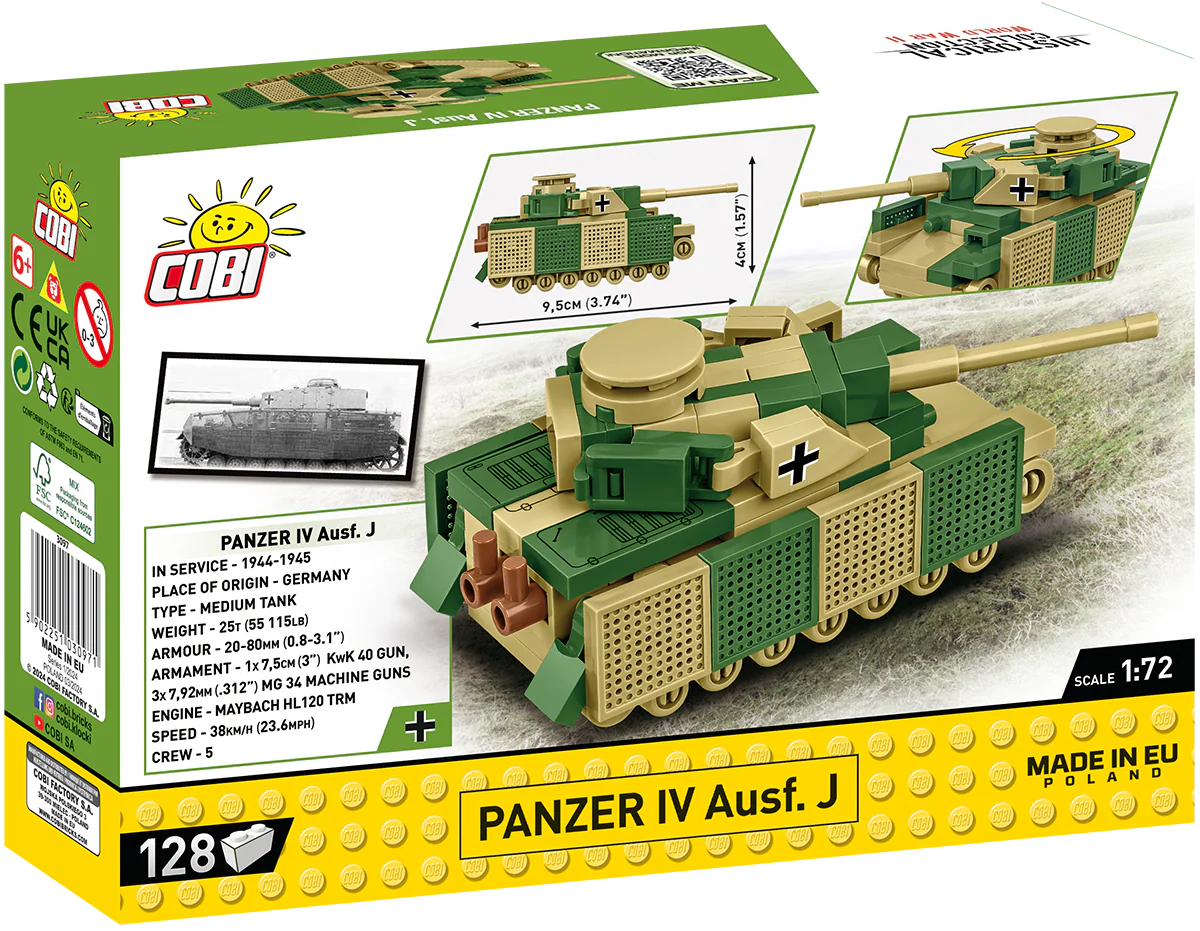 COBI Panzer IV Ausf. J Tank 1:72 Scale: Set #3097 - Image 2