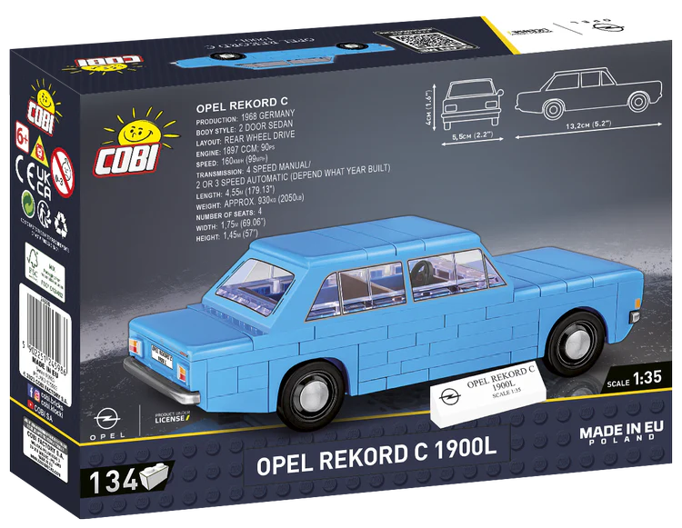 COBI Opel Rekord C 1900L Car: Set #24598 - Image 2