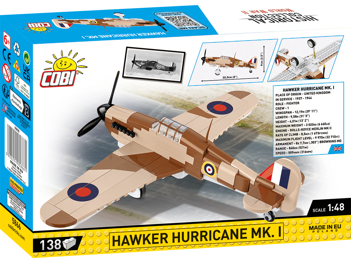 COBI Hawker Hurricane MK. I Fighter 1:48 : Set #5866 - Image 2