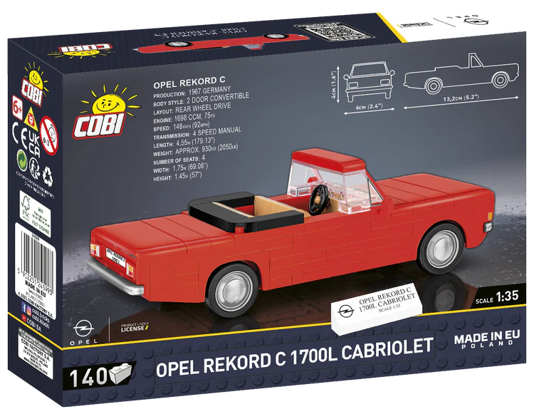 COBI Opel Rekord C 1700L Cabriolet Car: Set #24599 - Image 2