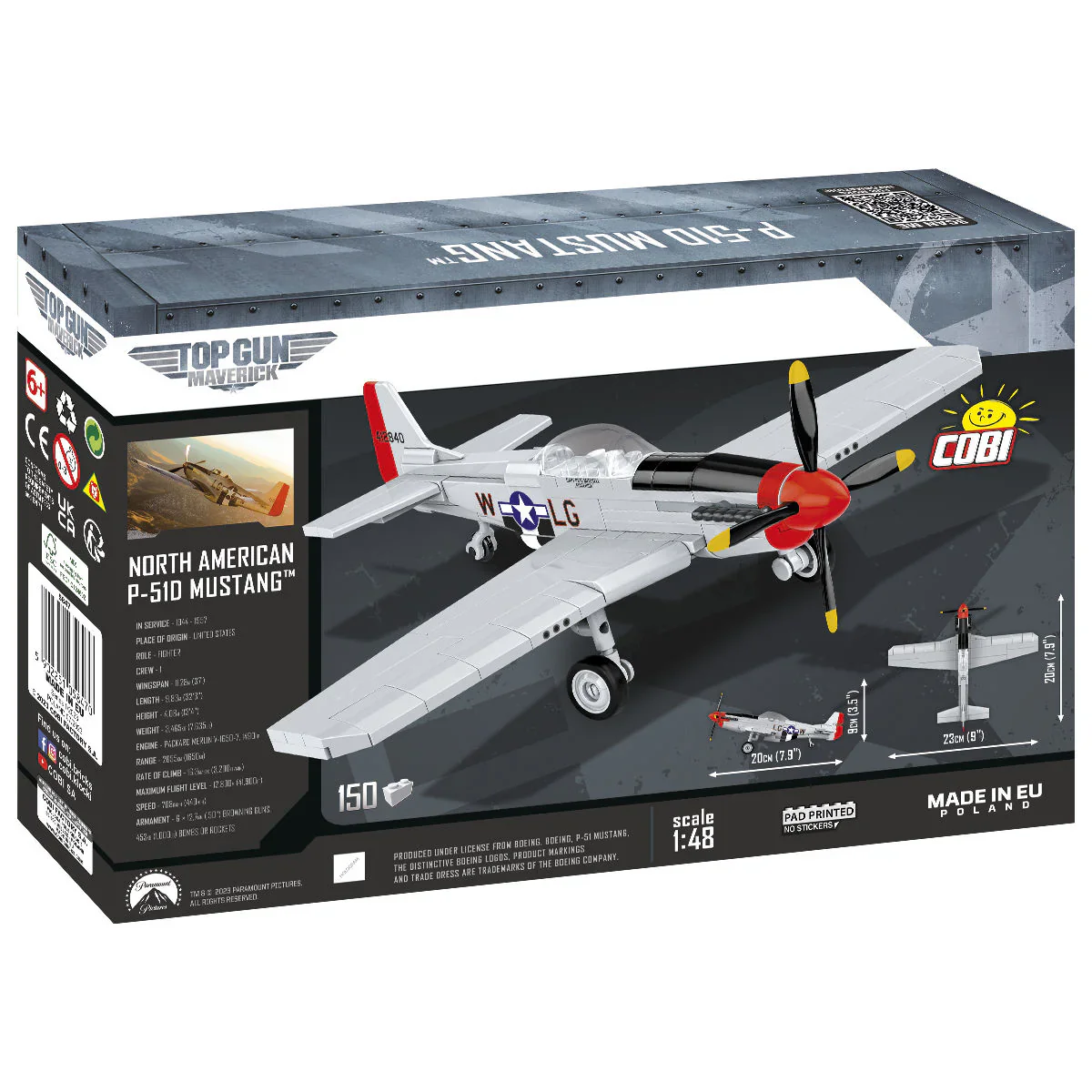TOP GUN P-51D Mustang Fighter 1/48: COBI Set #5847 - Image 3