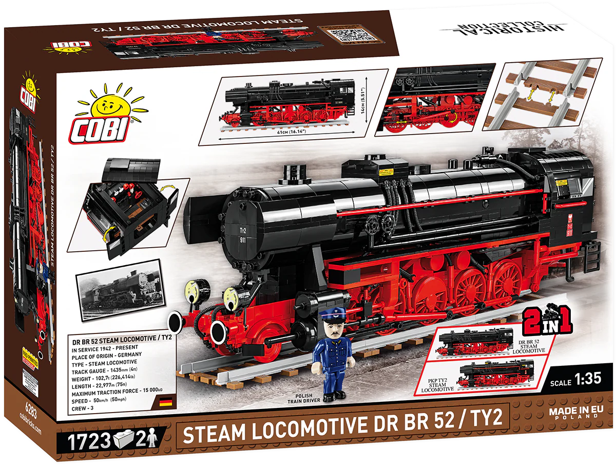 COBI Steam Locomotive DR BR 52 / TY2 : Set #6283 - Image 2