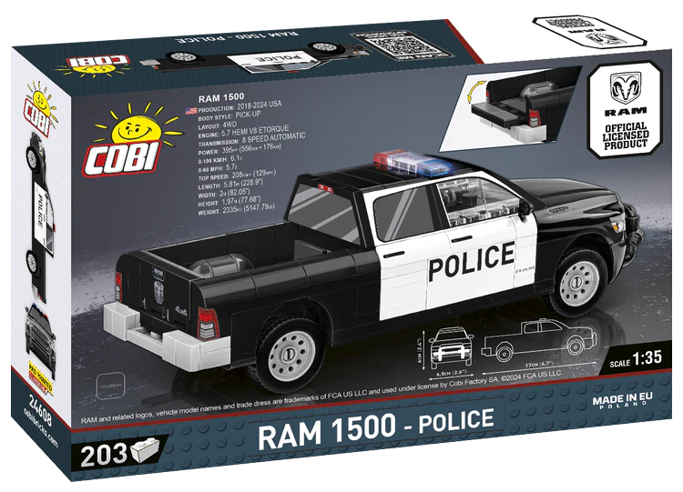 COBI DODGE Ram 1500 Police Truck: Set #24608 - Image 2