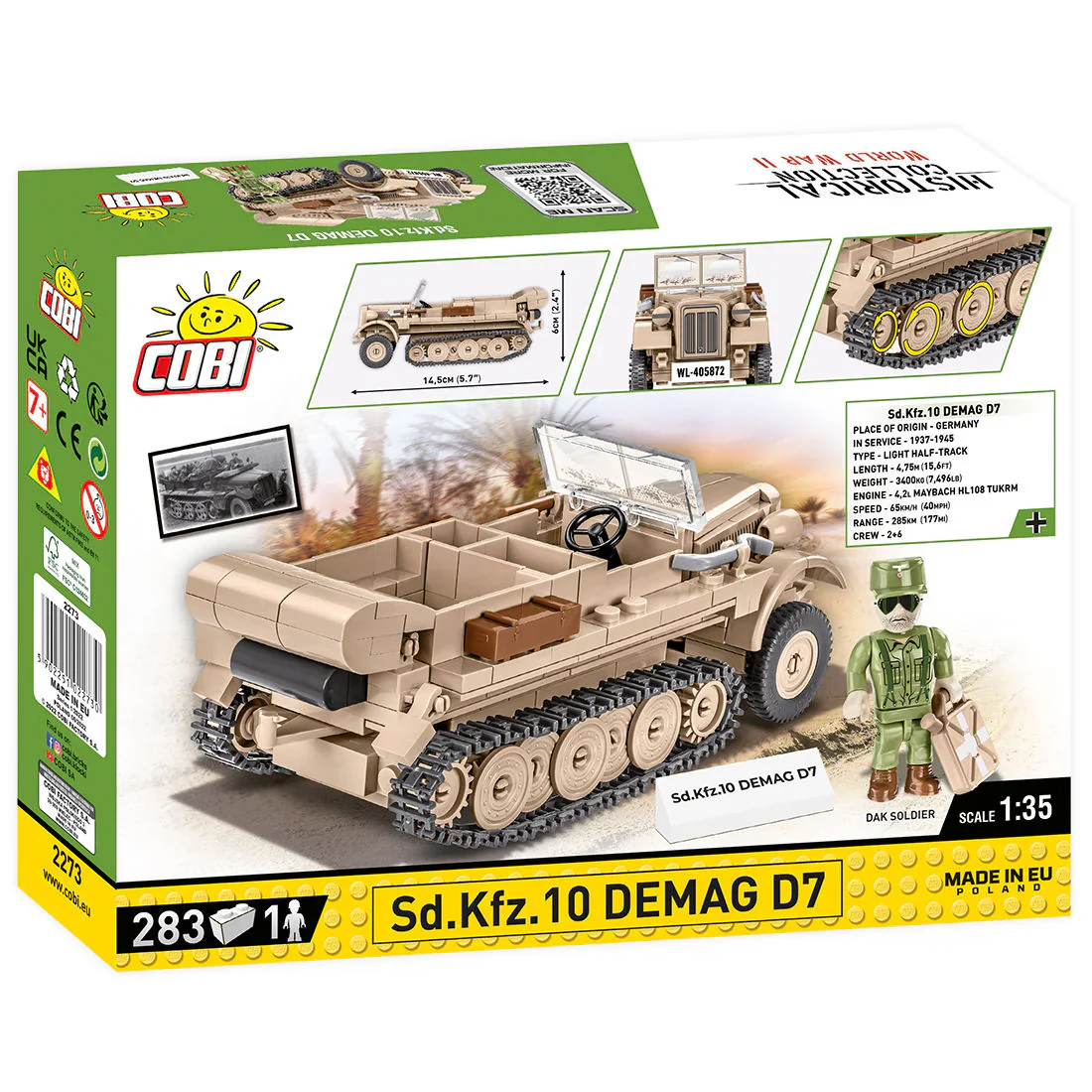 Sd.Kfz. 10 Demag D7 Half-Track, WWII: COBI Set #2273 - Image 3