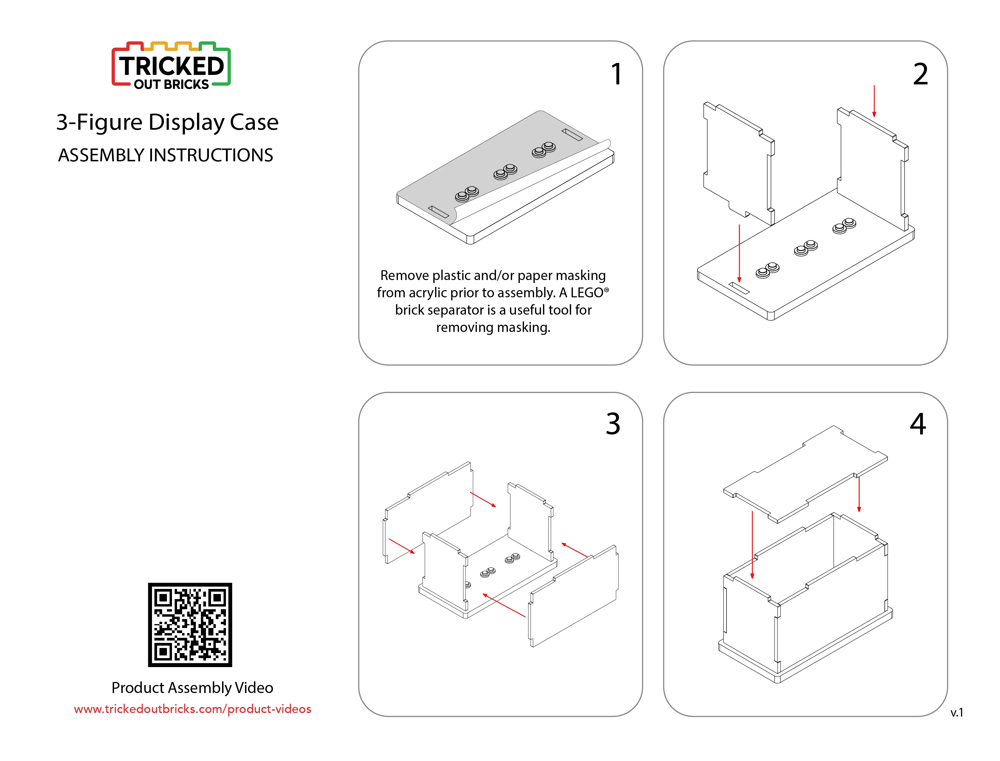 3-Figure Display Case for LEGO® Minifigures - Image 3