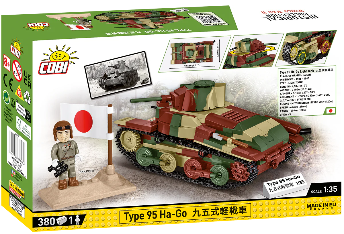 COBI Type 95 Ha-Go Tank: Set #3115 - Image 2