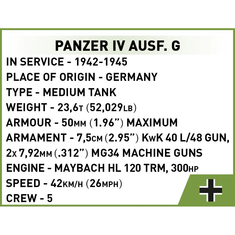 Panzer IV Ausf. G 1:48 TANK, WWII: COBI Set #2714 - Image 7