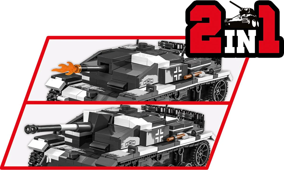 COBI STUG III Ausf. F/8 & FlammPanzer (2-n-1) : Set #2286 - Image 3