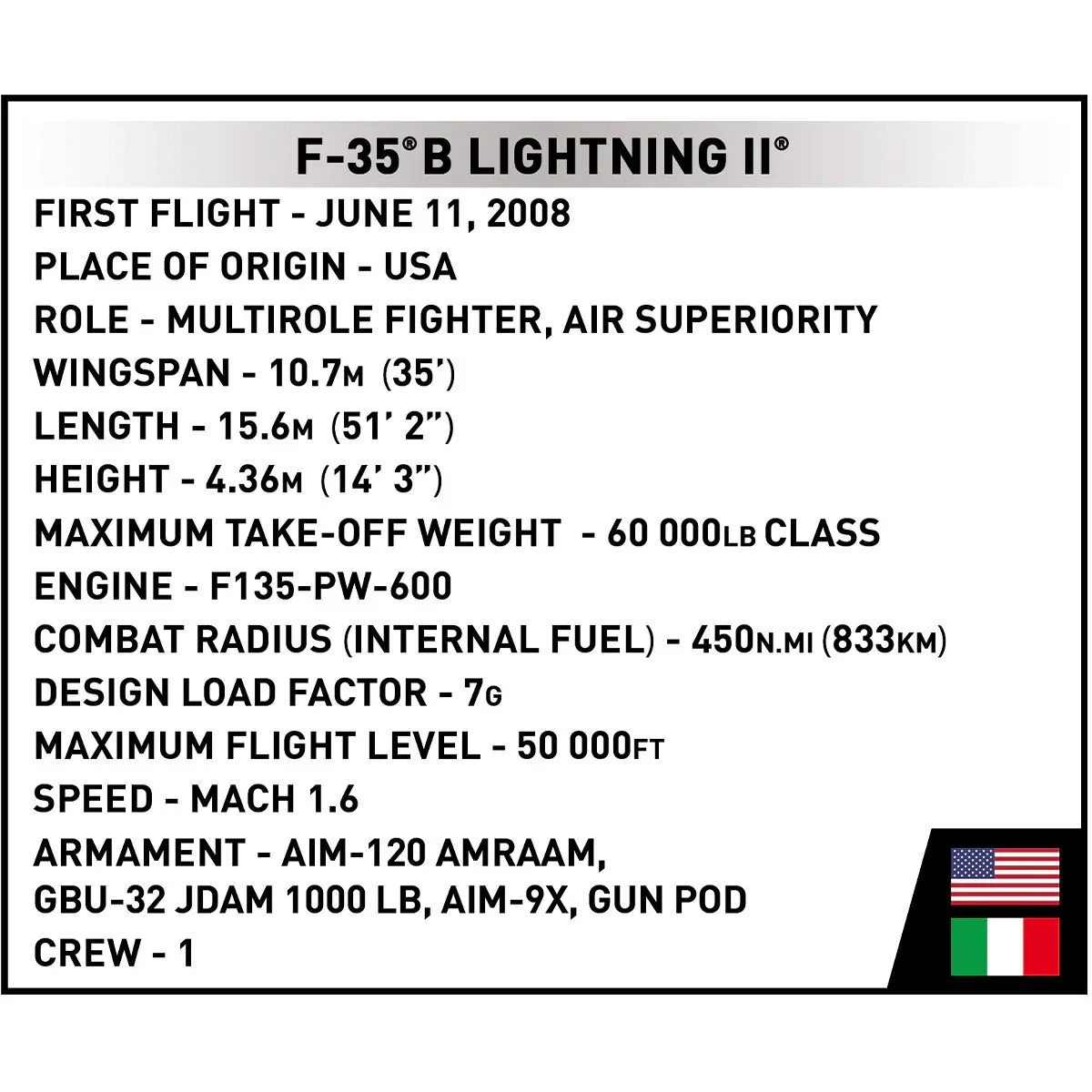 F-35B STOVL Lightning II Fighter Jet: COBI Set #5895 - Image 10
