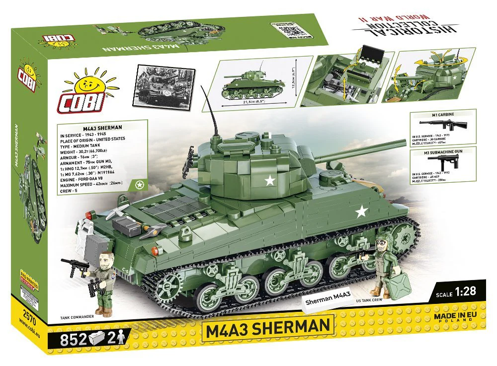 COBI M4A3 Sherman Tank: Set #2570 - Image 2