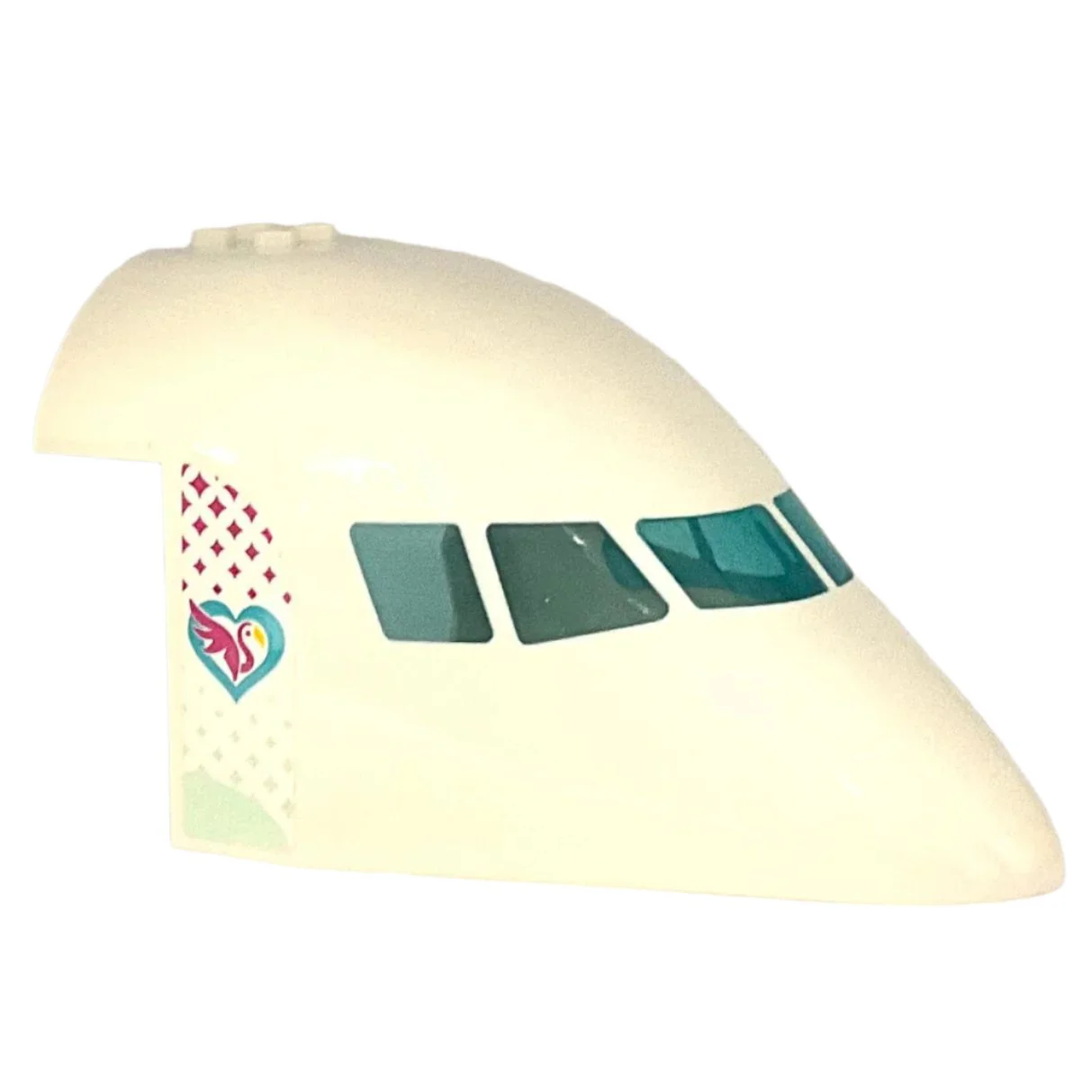 Aircraft Fuselage Forward Top Curved 8x12x6 with 6 Window Panes with Molded Trans-Light Blue Glass and Friends Stickers, Part# 67241pb03