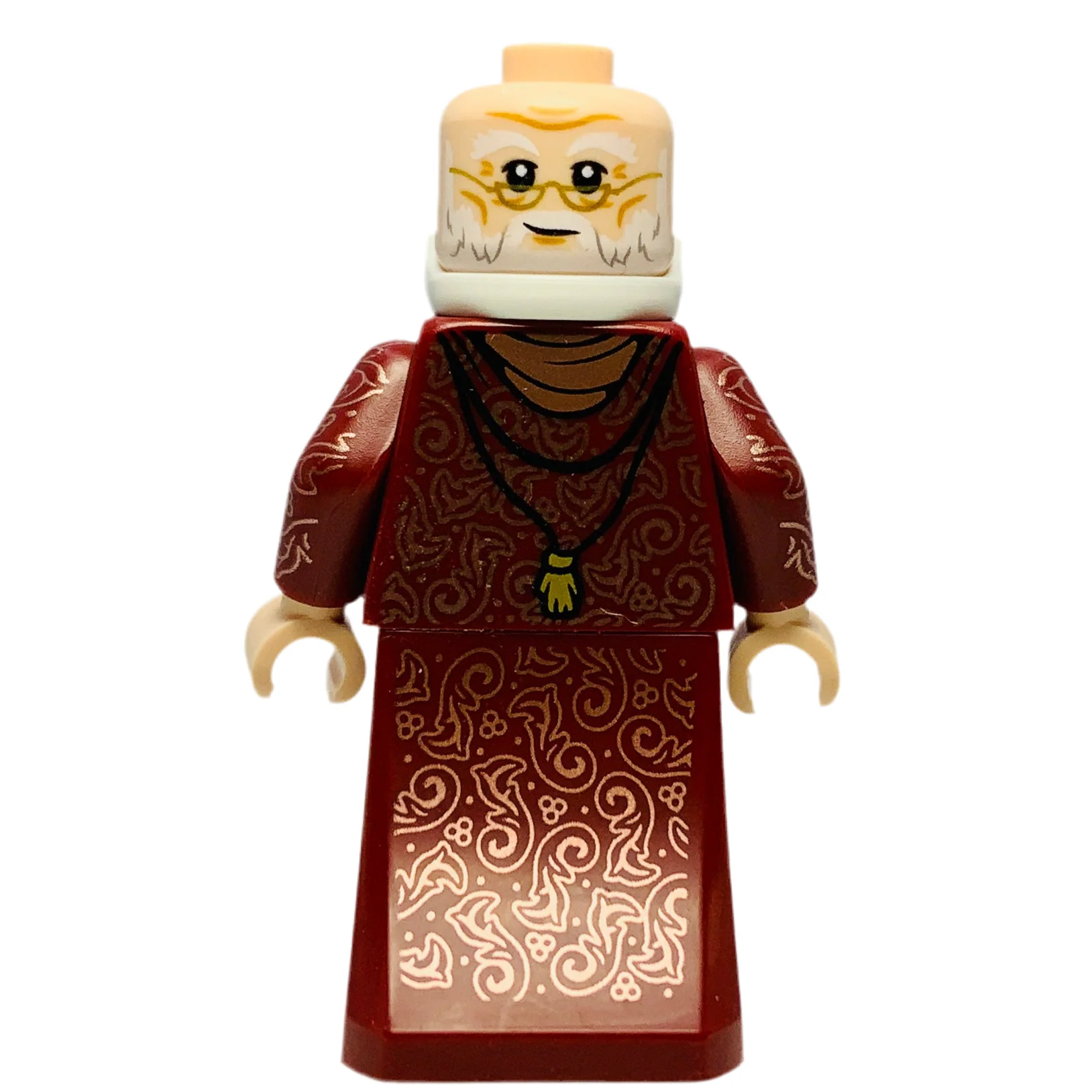 Albus Dumbledore - Dark Red Robe, White Hair, Printed Arms, hp488 - Image 4