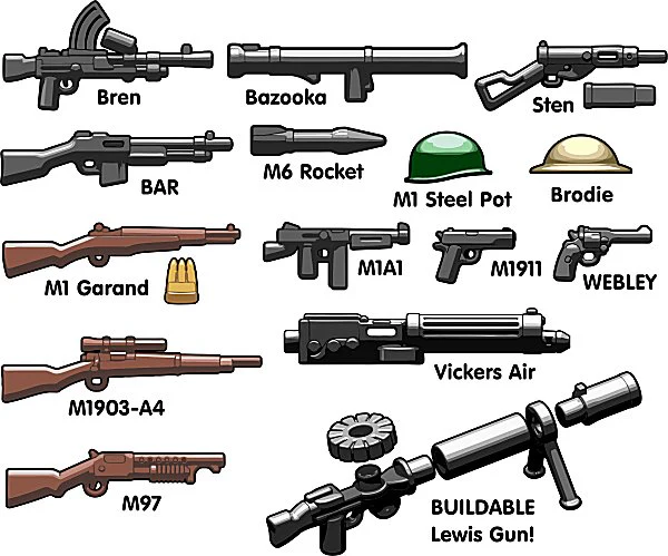 Allies Weapons Pack V3 - BrickArms WWI & WWII - Image 4