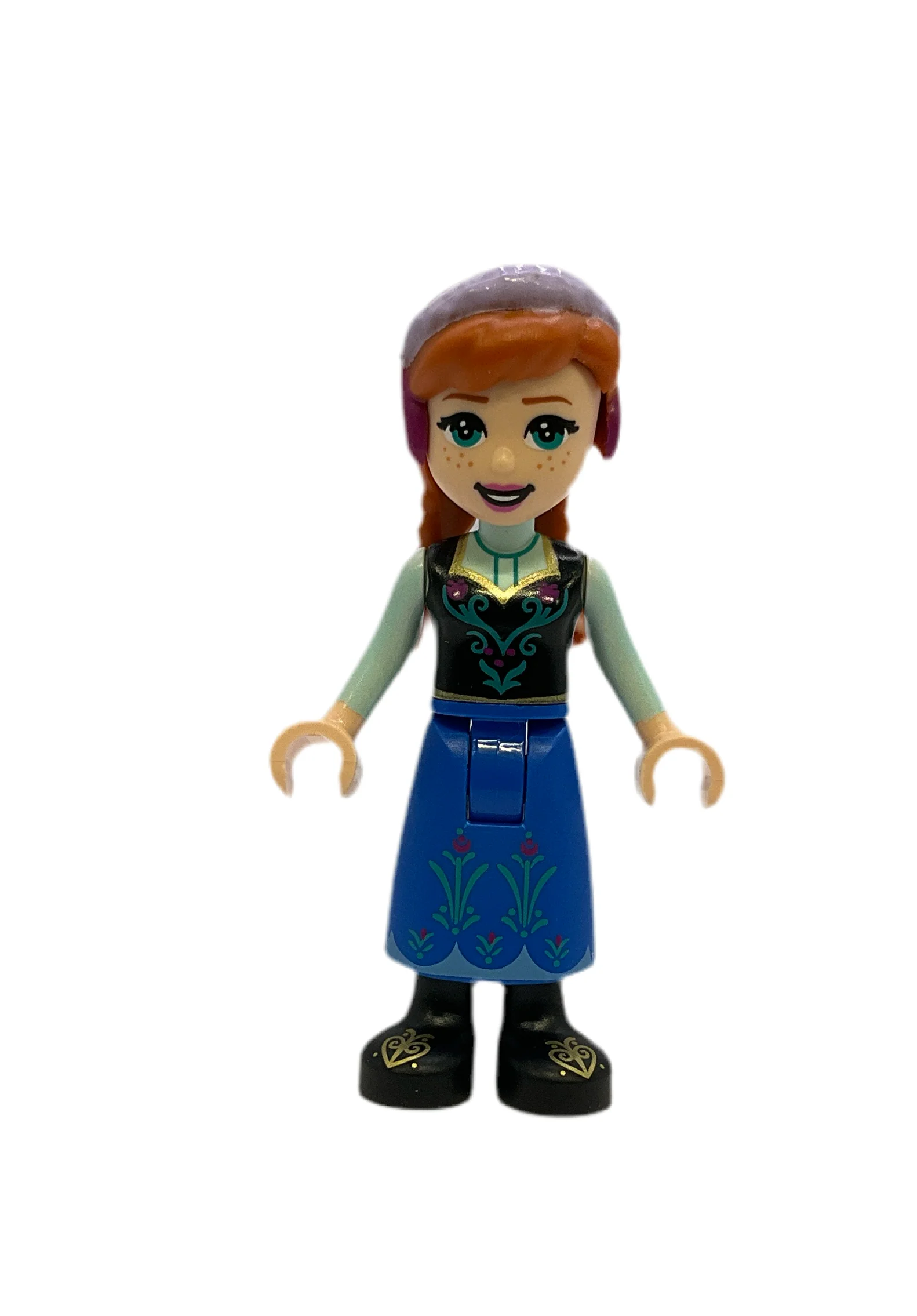 Anna - Blue Skirt, Black Boots and Black Top, Light Aqua Sleeves without Cape, dp141