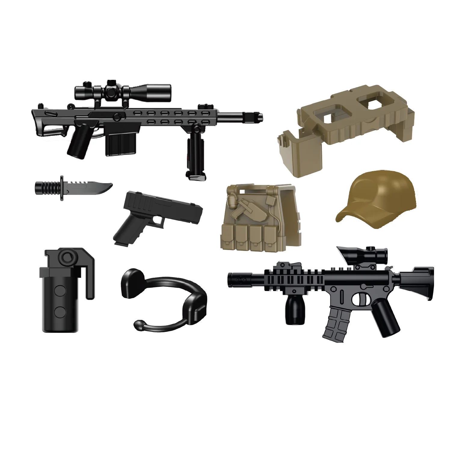 Army Sniper Tactical Gear Pack Custom Minifigure Toy Accessories