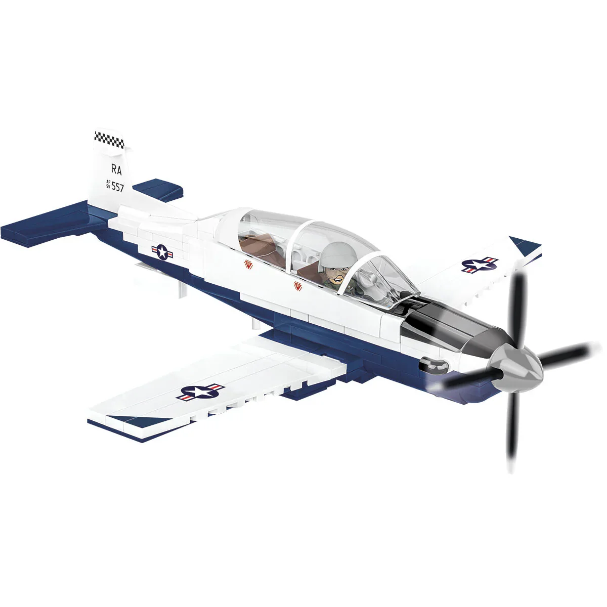 Beechcraft T-6 Texan II Turboprop Blue/White Plane: COBI Set #26624 - Image 3