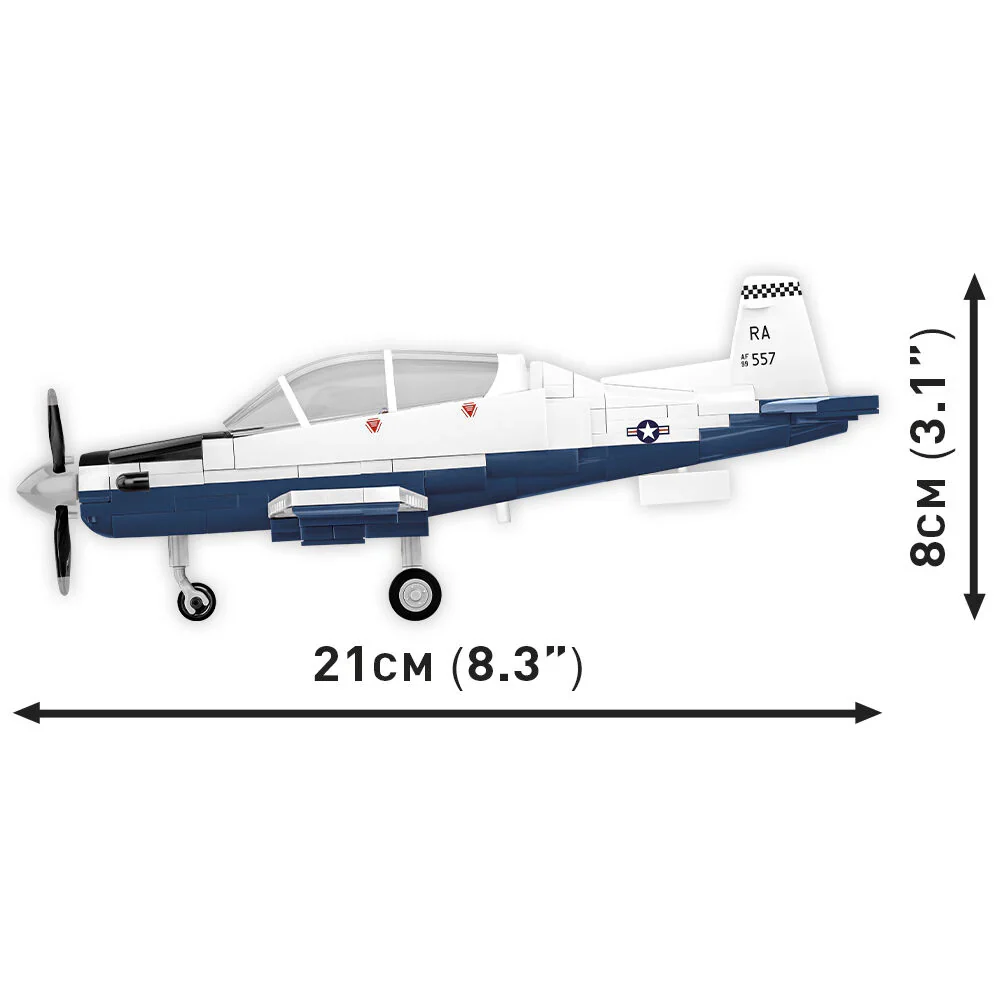 Beechcraft T-6 Texan II Turboprop Blue/White Plane: COBI Set #26624 - Image 4