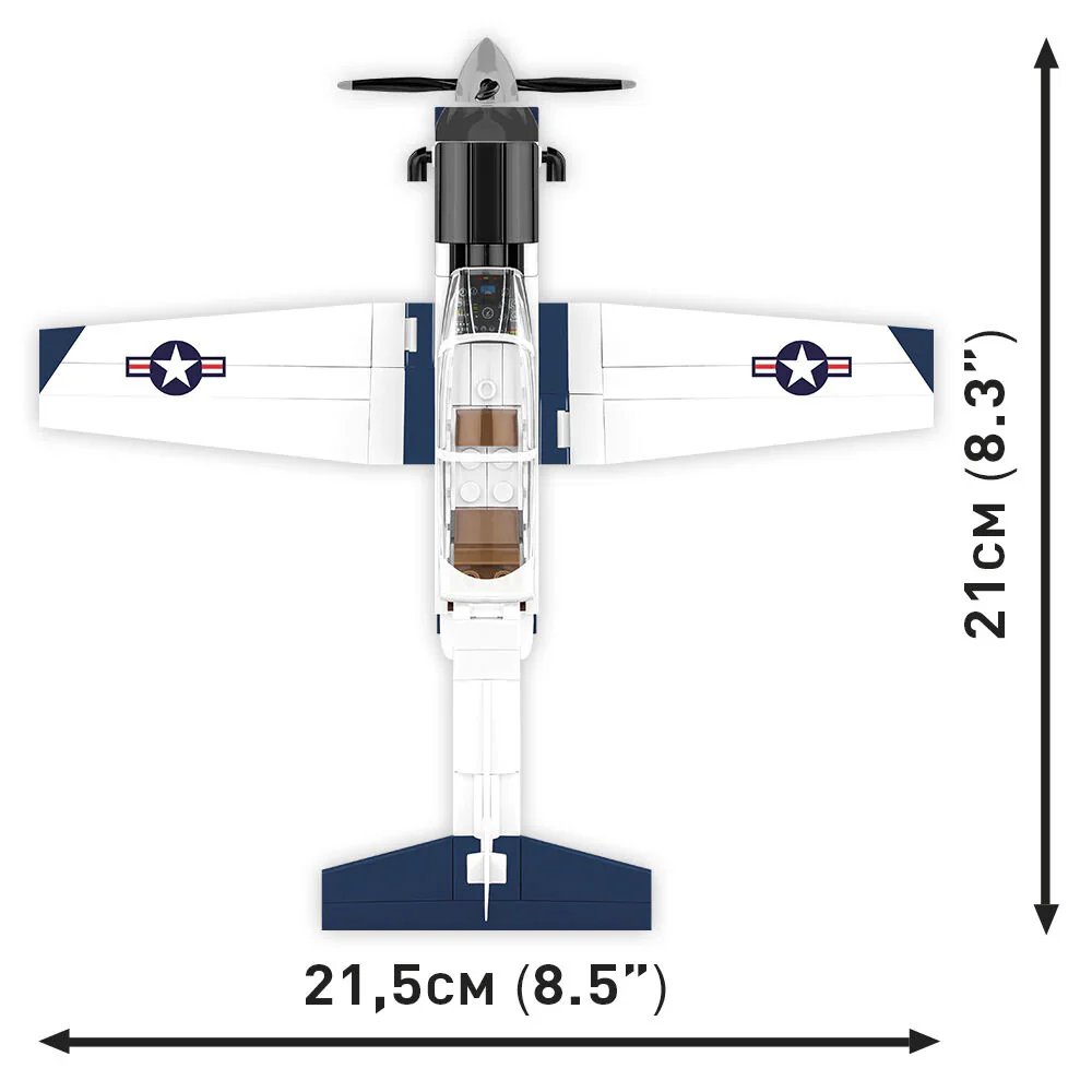 Beechcraft T-6 Texan II Turboprop Blue/White Plane: COBI Set #26624 - Image 5