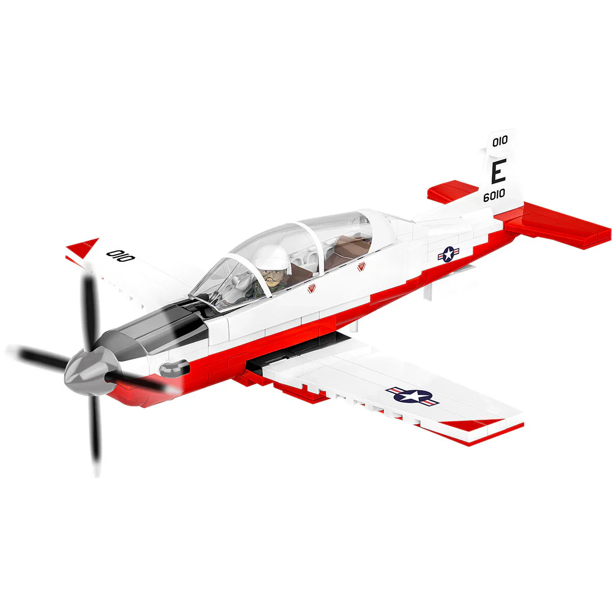 Beechcraft T-6 Texan II Turboprop Red/White Plane: COBI Set #26625 - Image 3