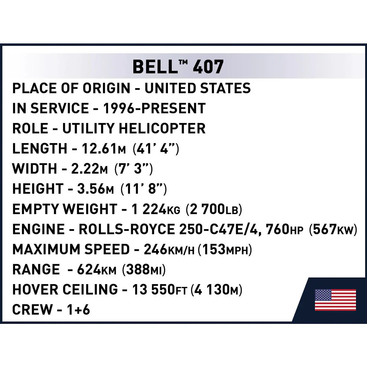 Bell 407 Coast Guard Helicopter: COBI Set #26627 - Image 7