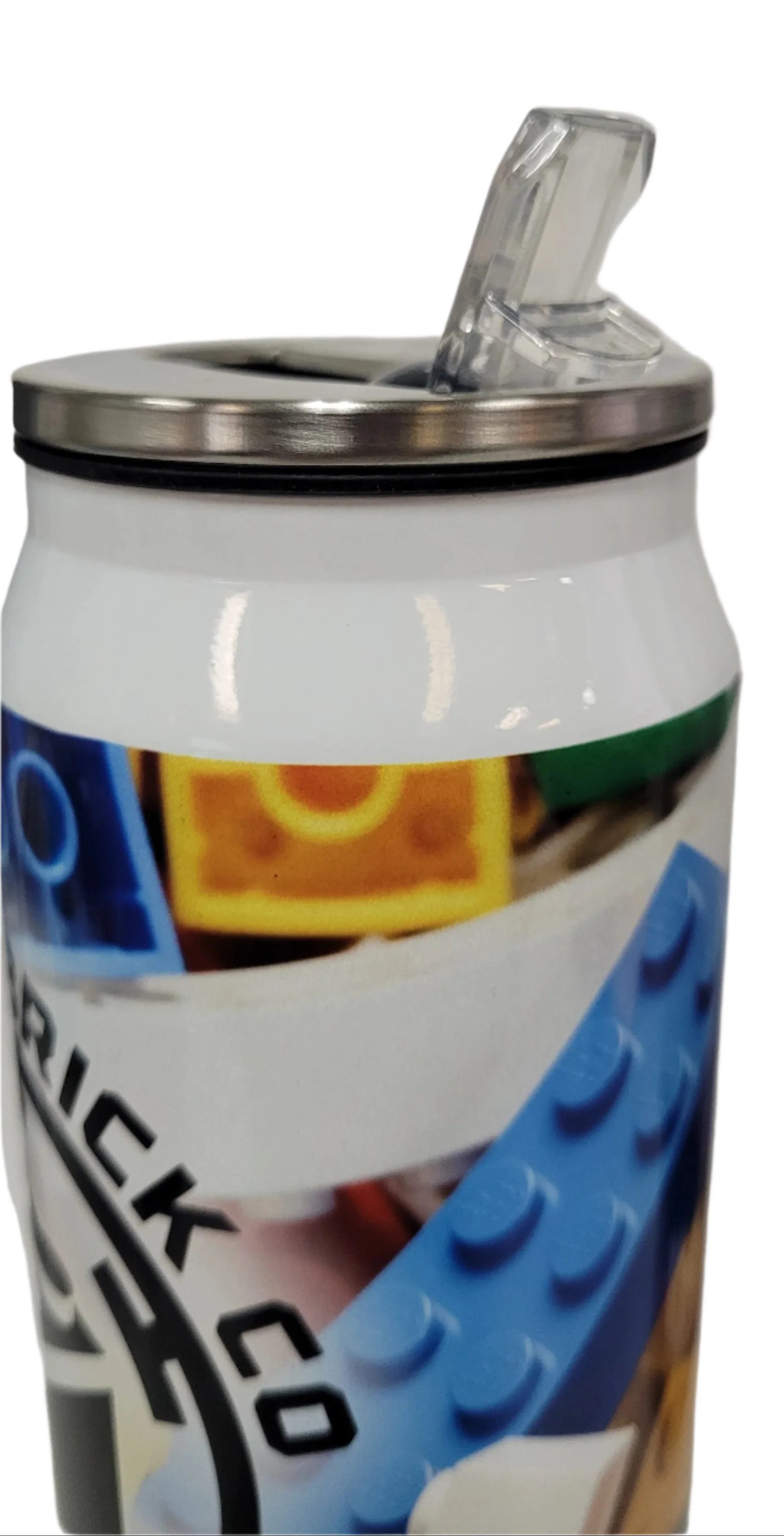 Bulk Brick Can Shaped Tumbler with Built In Straw - Image 4