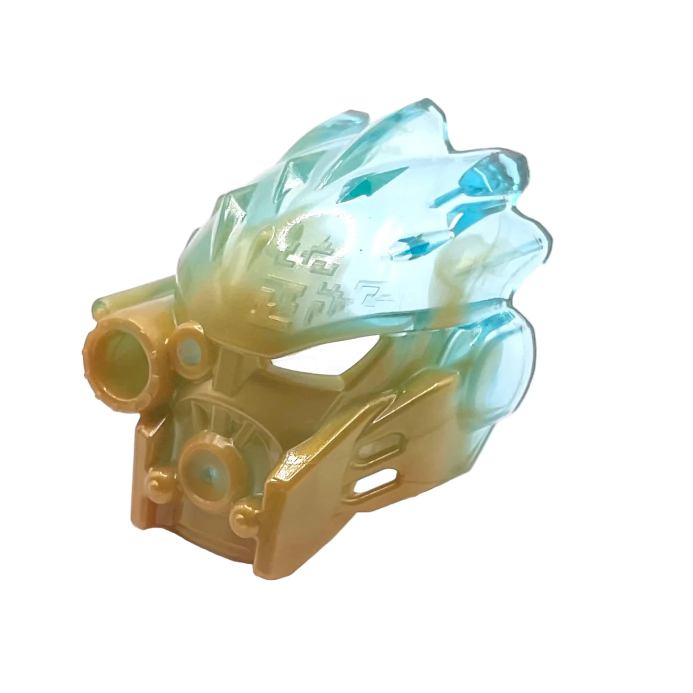 Bionicle Mask of Ice (Unity) with Marbled Trans-Light Blue Pattern, Part# 24150pb02
