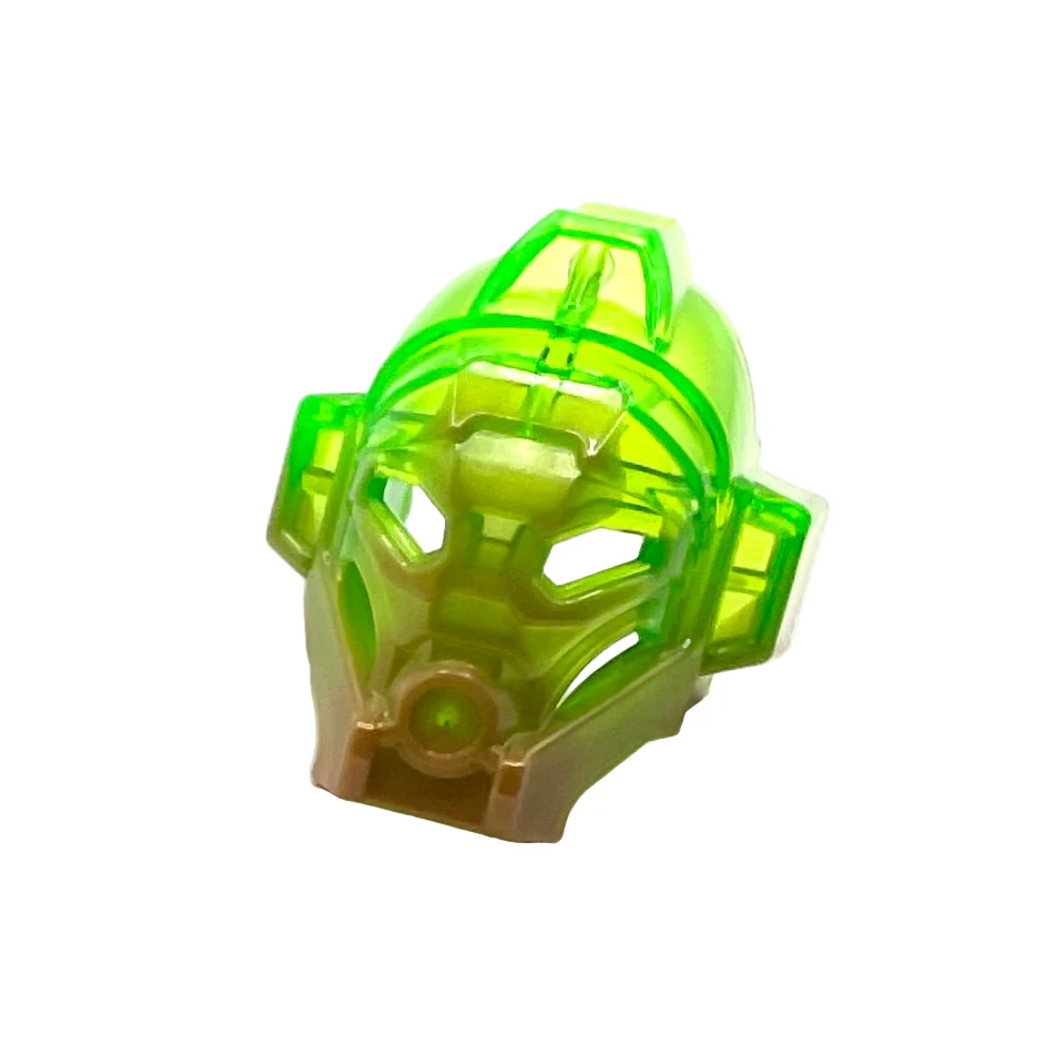 Bionicle Mask of Jungle with Marbled Trans-Bright Green Pattern, Part# 19061pb01