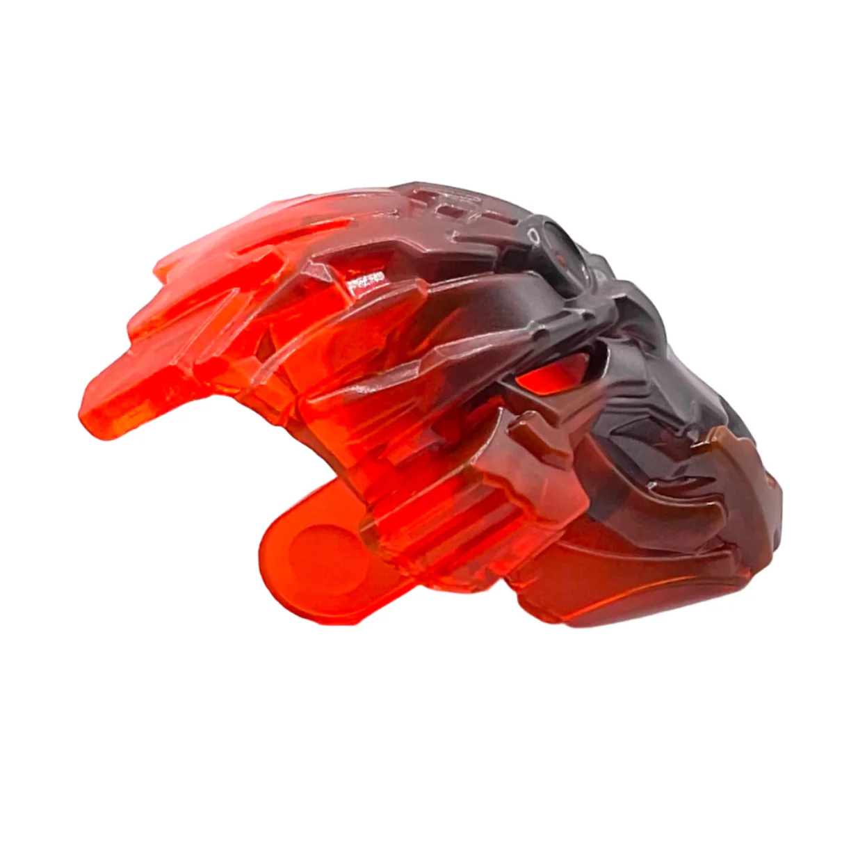 Bionicle Mask Umarak Hunter with Marbled Trans-Neon Orange Pattern, Part# 24164pb02 - Image 2