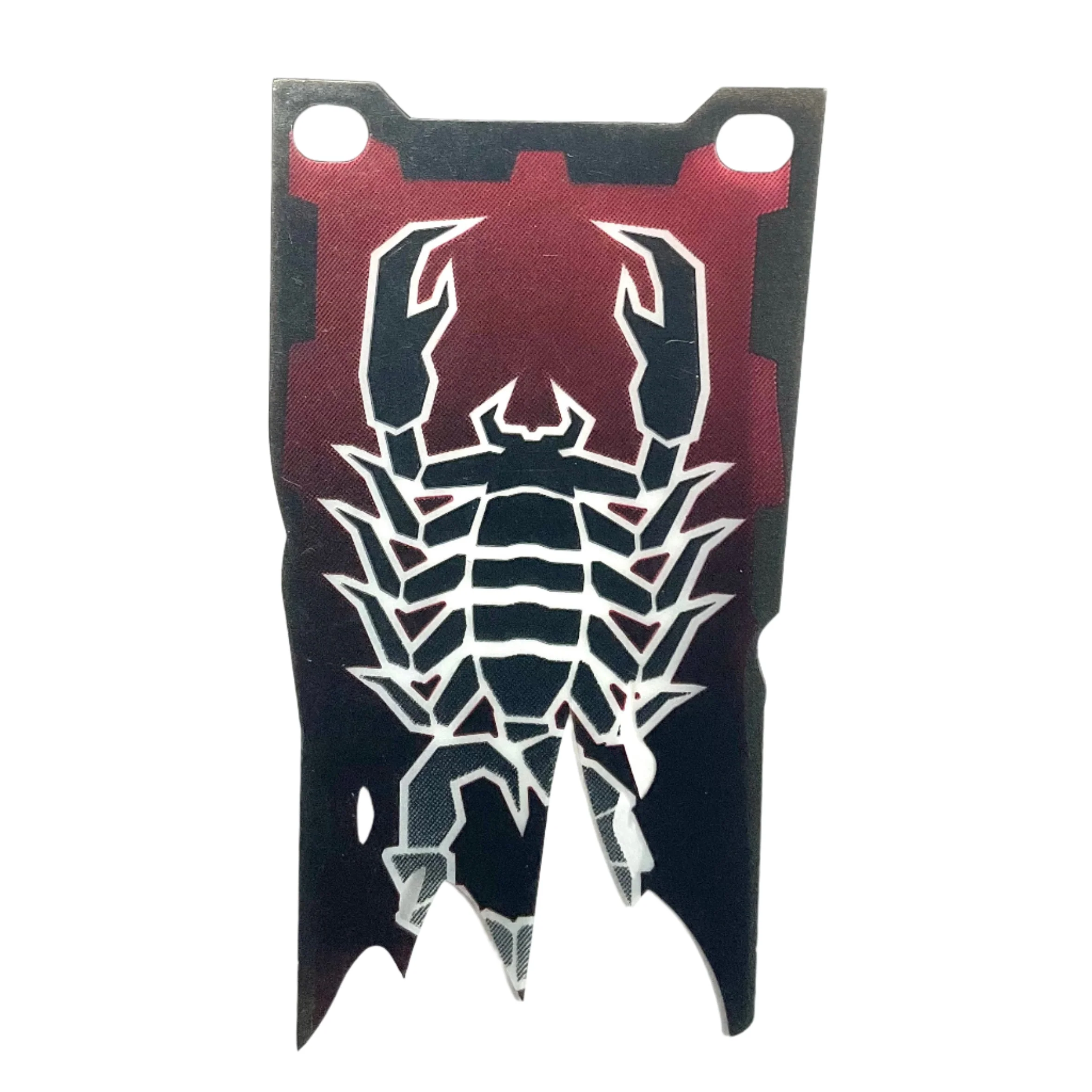 Black and Dark Red Flag with Long Tatters with Scorpion Pattern, Part# multipls08a