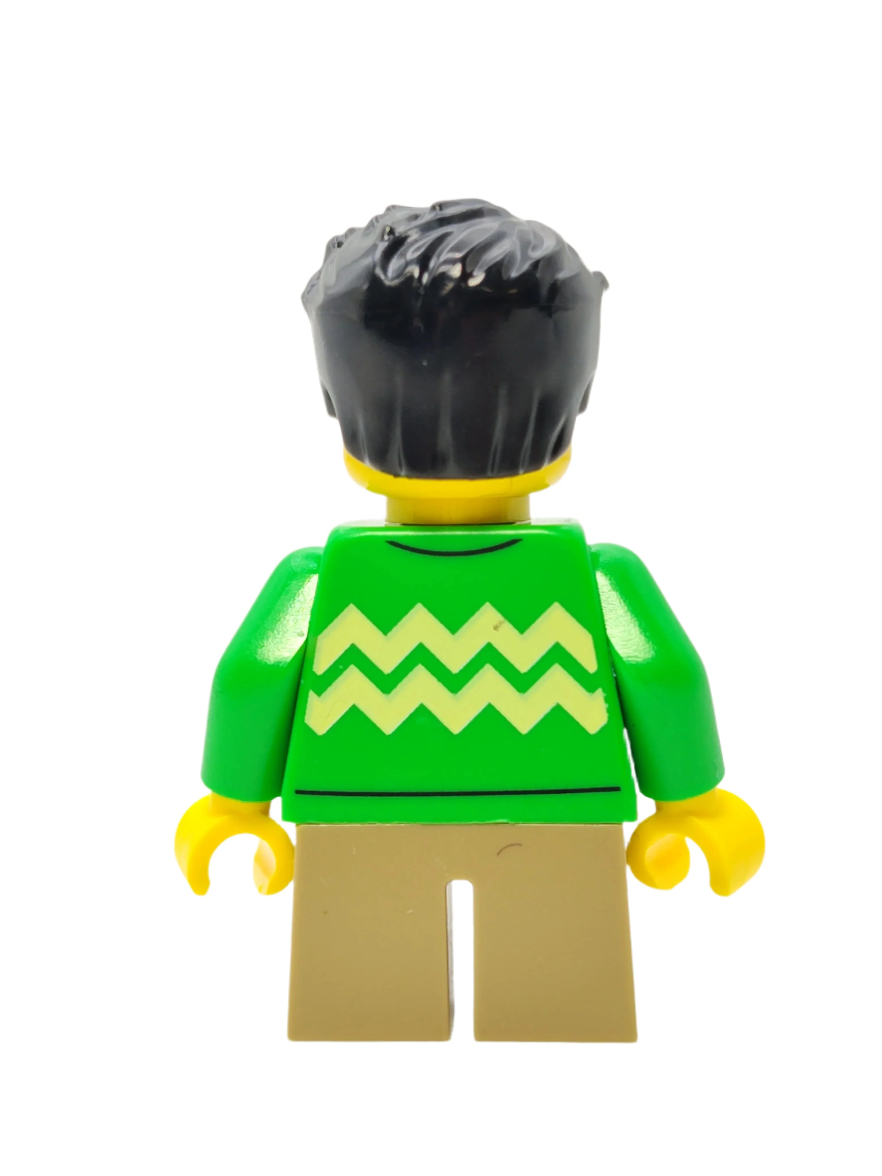 Boy Child - Bright Green Sweater with Zigzag Lines, hol332 - Image 3