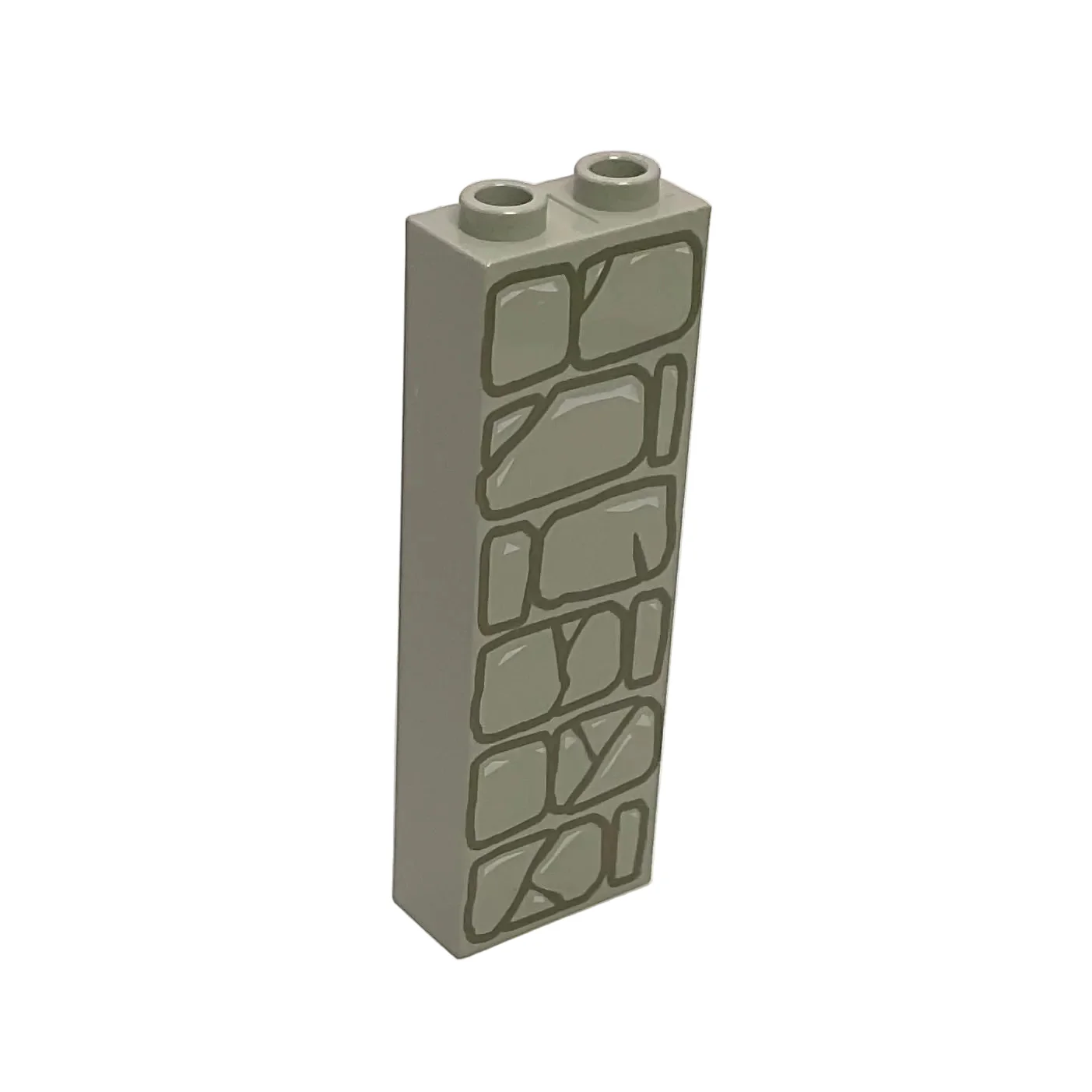 Brick 1 x 2 x 5 with Dark Gray Stone Outlines Pattern, Part# 2454pb001