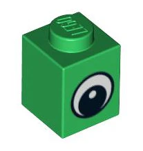 Brick 1x1 with Eye Simple with Black and White Pattern, Part# 3005pb011 - Image 2