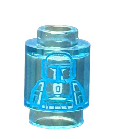 Brick, Round 1 x 1 with SW Mandalorian Hologram Pattern, 3062pb070