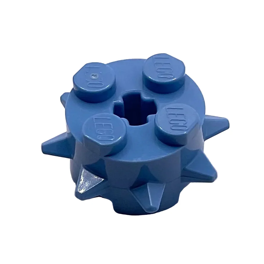 Brick, Round 2 x 2 with Spikes and Axle Hole, Part# 27266 - Image 2