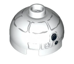 Brick Round 2x2 Dome Top with Snowman R2-D2 Pattern, Part# 553pb015