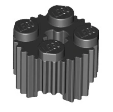 Brick Round 2x2 with Axle Hole and Grille/Fluted Profile, Part# 92947