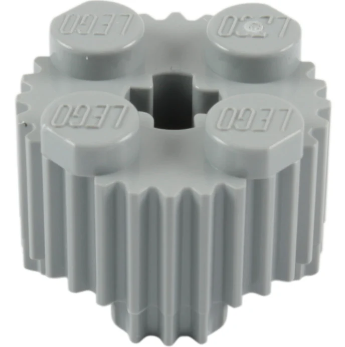 Brick Round 2x2 with Axle Hole and Grille/Fluted Profile, Part# 92947 - Image 2