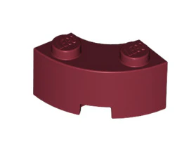 Brick Round Corner 2x2 Macaroni with Stud Notch and Reinforced Underside, Part# 85080
