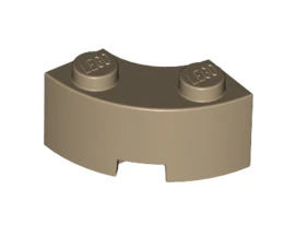 Brick Round Corner 2x2 Macaroni with Stud Notch and Reinforced Underside, Part# 85080 - Image 2