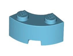 Brick Round Corner 2x2 Macaroni with Stud Notch and Reinforced Underside, Part# 85080 - Image 4