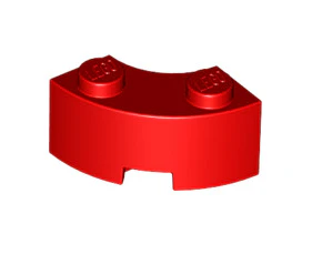 Brick Round Corner 2x2 Macaroni with Stud Notch and Reinforced Underside, Part# 85080 - Image 5