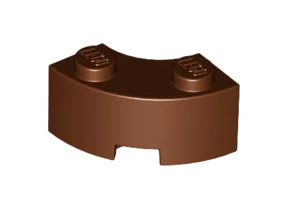 Brick Round Corner 2x2 Macaroni with Stud Notch and Reinforced Underside, Part# 85080 - Image 6