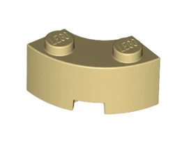 Brick Round Corner 2x2 Macaroni with Stud Notch and Reinforced Underside, Part# 85080 - Image 7