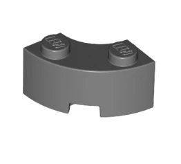 Brick Round Corner 2x2 Macaroni with Stud Notch and Reinforced Underside, Part# 85080 - Image 9