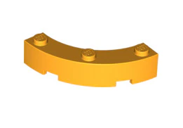 Brick Round Corner 4x4 Macaroni Wide with 3 Studs, Part# 48092