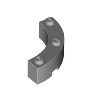 Brick Round Corner 4x4 Macaroni Wide with 3 Studs, Part# 48092 - Image 10